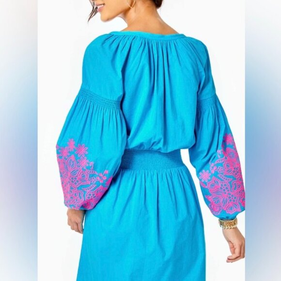 Lilly Pulitzer Analynn Tunic Dress in Turquoise Oasis NWOT Size L - Picture 2 of 10